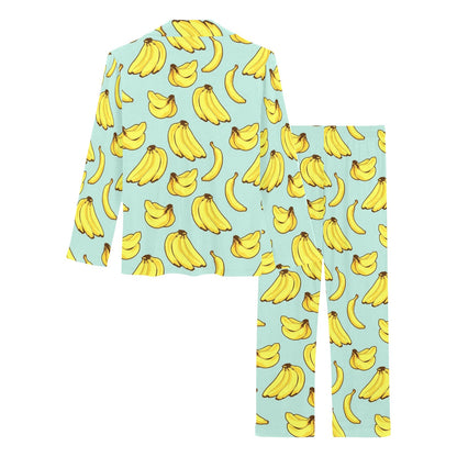 Banana Pattern Print Design BA04 Women's Long Pajama Set