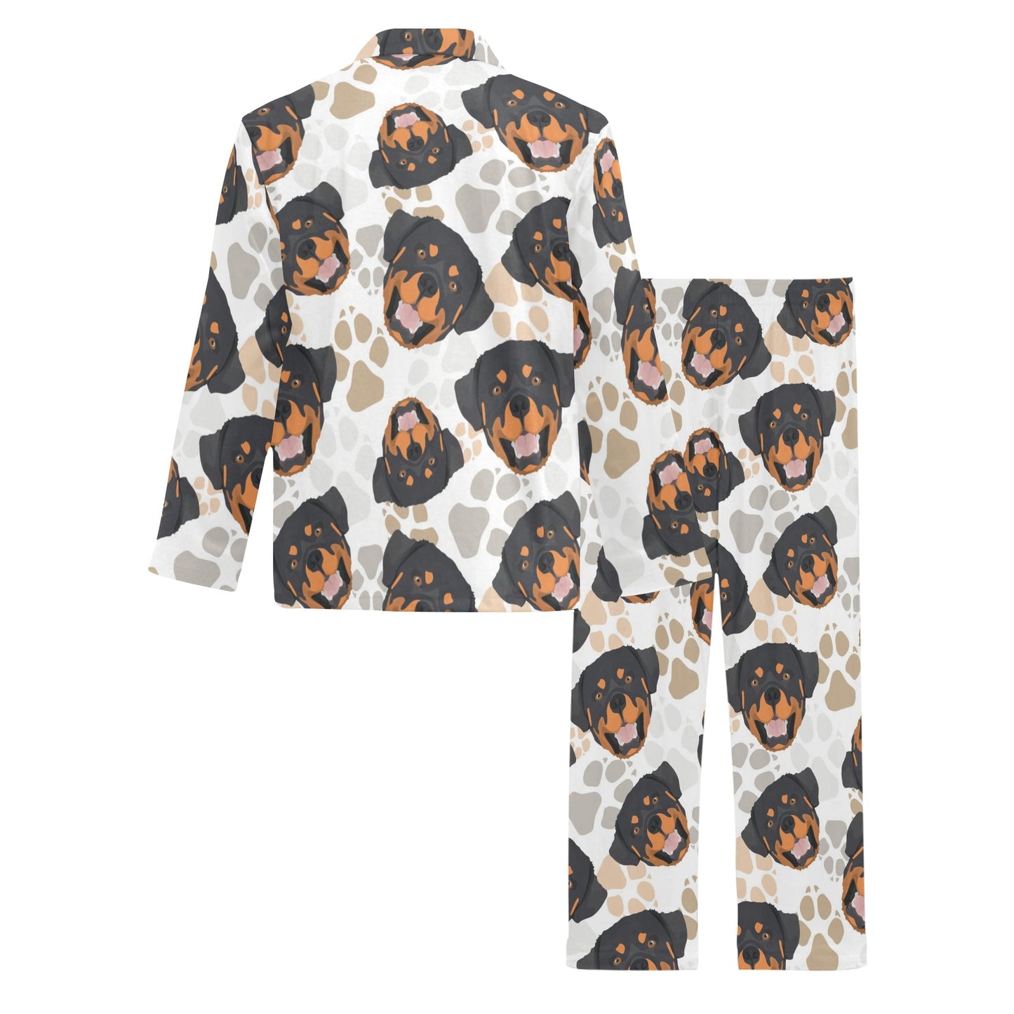 Rottweiler Pattern Print Design A03 Men's Long Pajama Set
