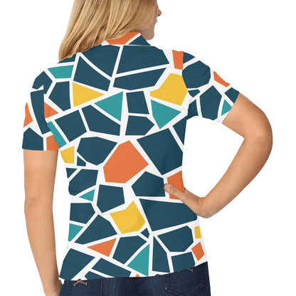 Mosaic Pattern Print Design 02 Women's Polo Shirt