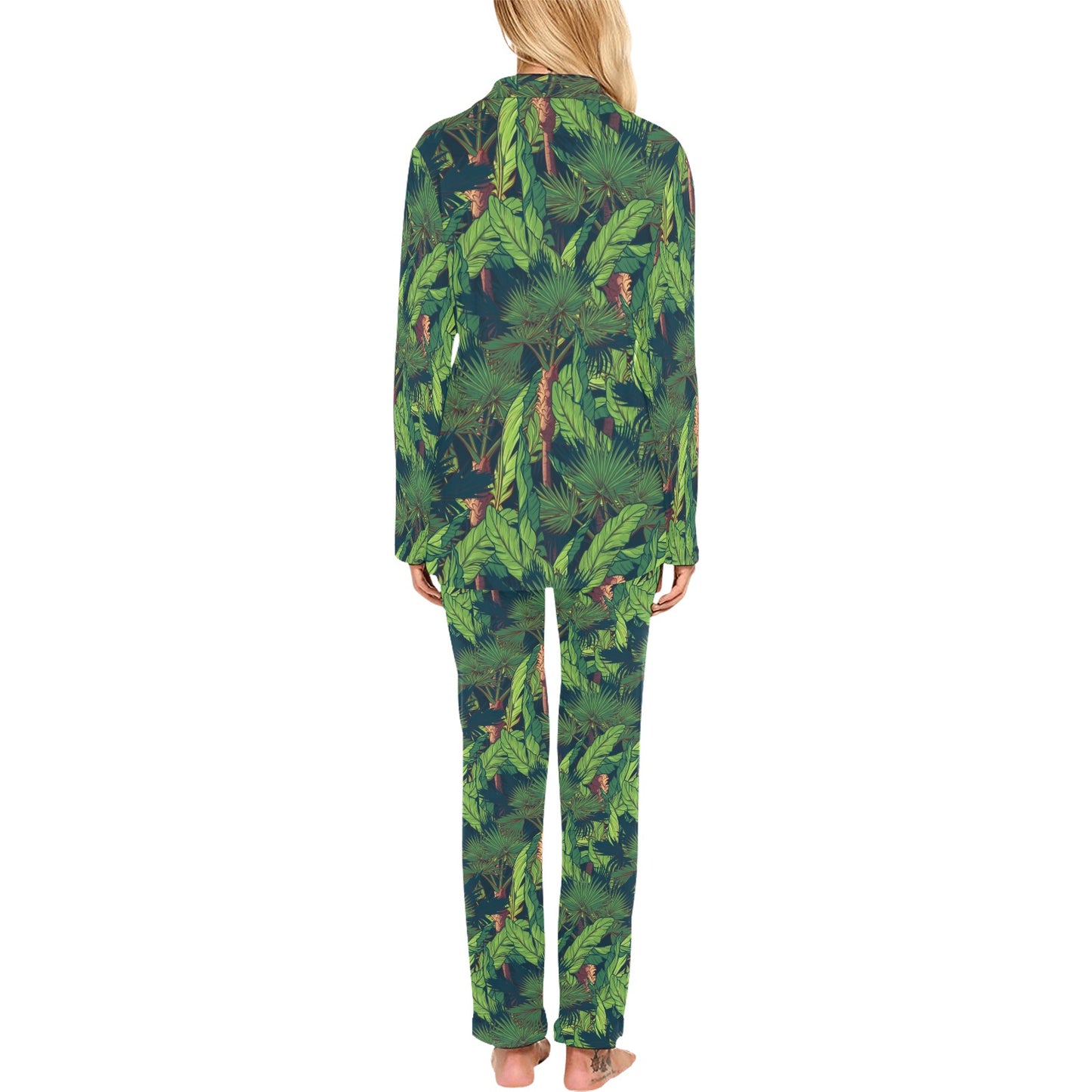 Rainforest Pattern Print Design A01 Women's Long Pajama Set