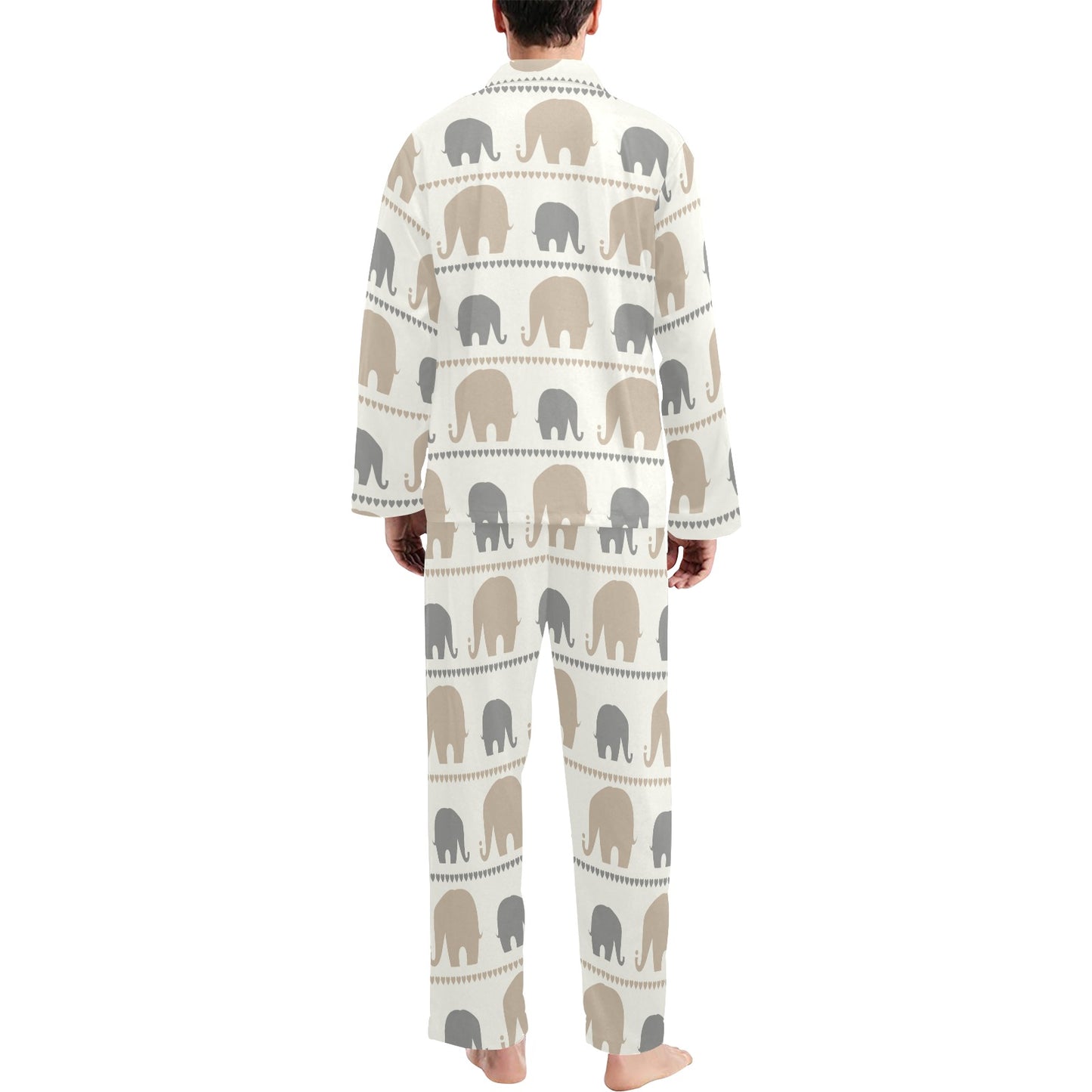 Elephant Cute Men's Long Pajama Set