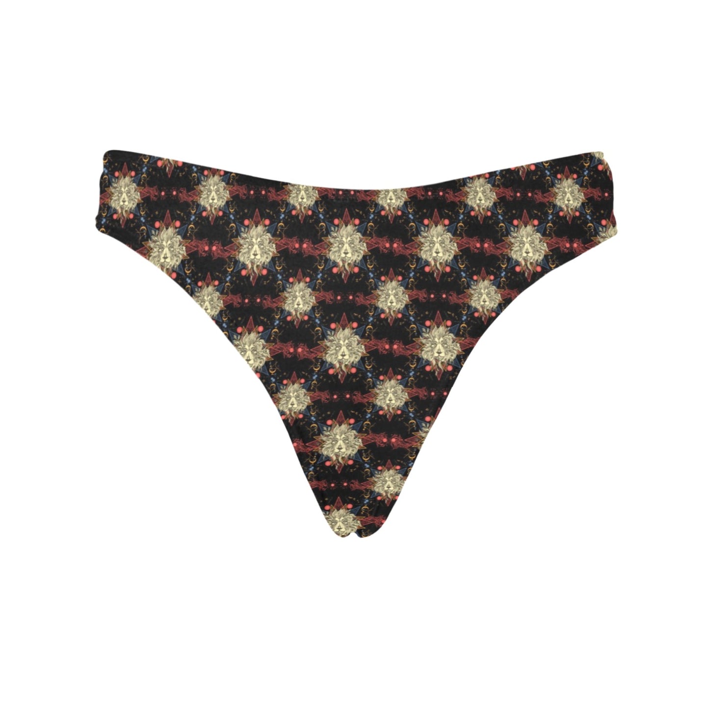 Zodiac Leo Pattern Design Print Women's Thongs
