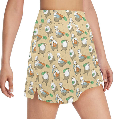 Guinea Pig Print Design LKS401 17" Golf & Pickleball Skort with Pockets