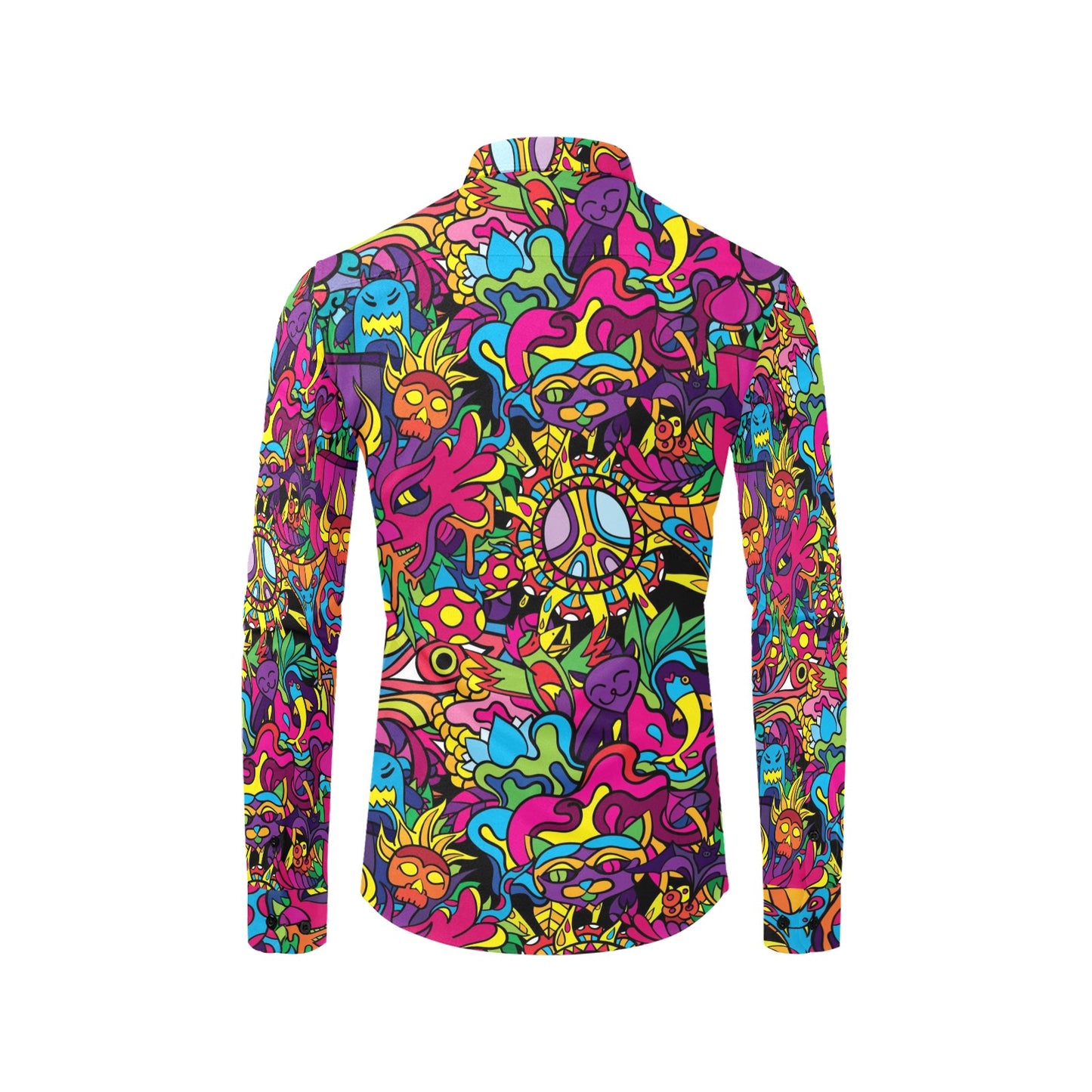 Trippy Print Design LKS304 Men's Long Sleeve Dress Shirt