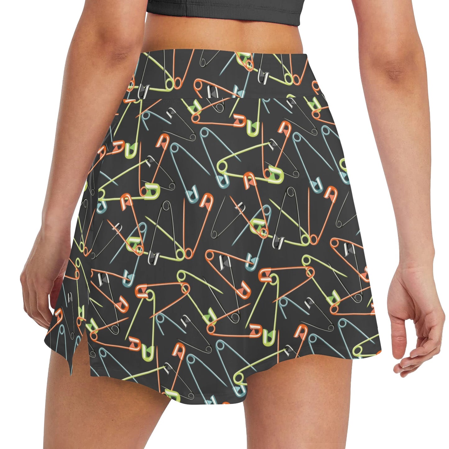 Safety Pin Print Design LKS301 17" Golf & Pickleball Skort with Pockets