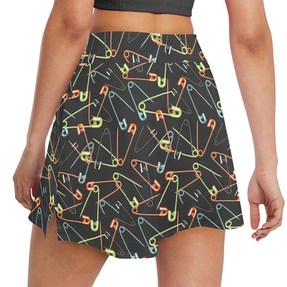 Safety Pin Print Design LKS301 17" Golf & Pickleball Skort with Pockets