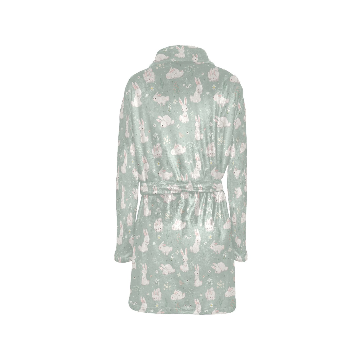 Bunny Pattern Print Design 03 Women's Fleece Robe