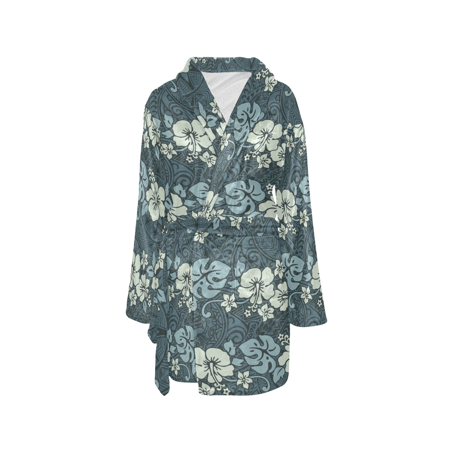 Flower Hawaiian Hibiscus Style Print Pattern Women's Fleece Robe
