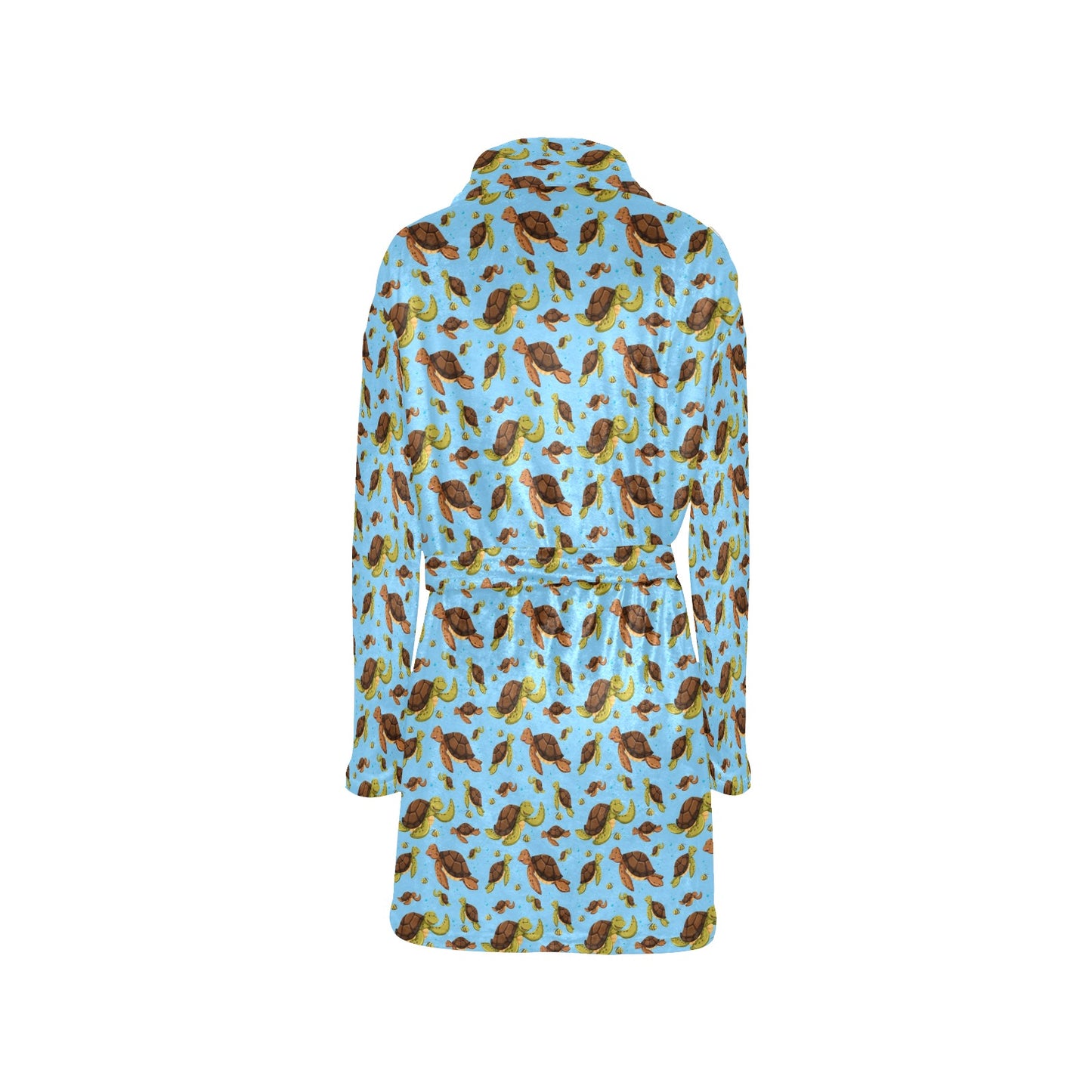 Hello Sea Turtle Print Pattern Women's Fleece Robe
