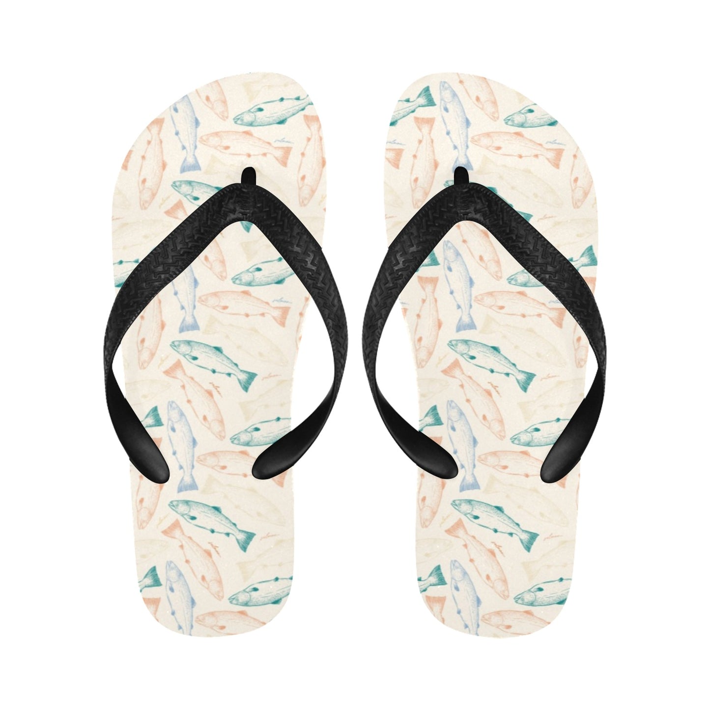 Salmon Fish Print Design LKS305 Flip Flops