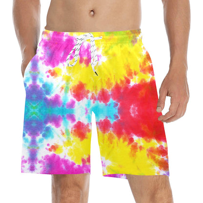 Tie Dye Rainbow Themed Print Men's Swim Trunks Beach Shorts