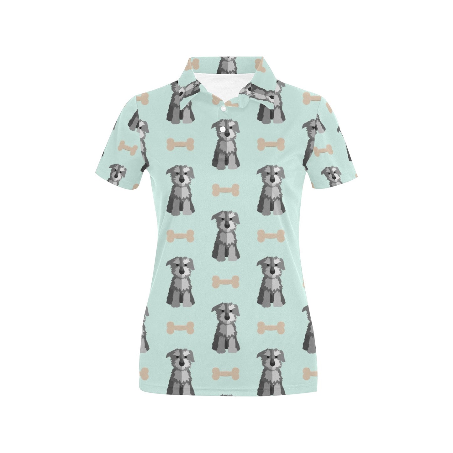 Schnauzers Pattern Print Design A03 Women's Polo Shirt