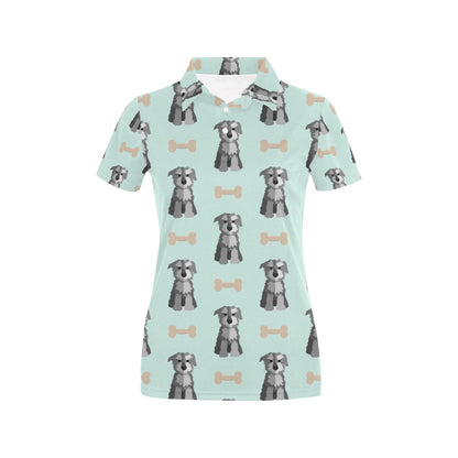 Schnauzers Pattern Print Design A03 Women's Polo Shirt