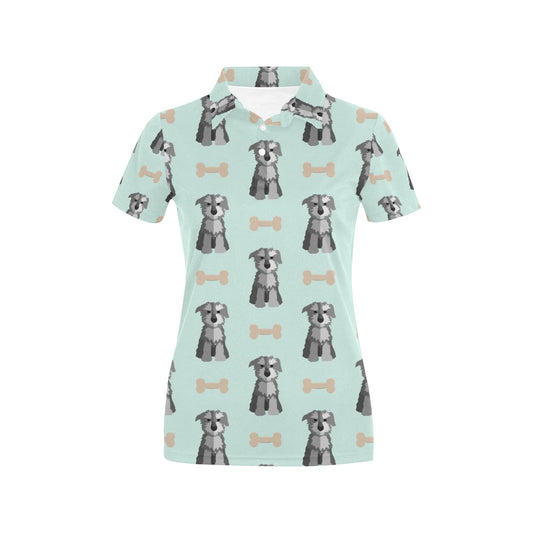 Schnauzers Pattern Print Design A03 Women's Polo Shirt