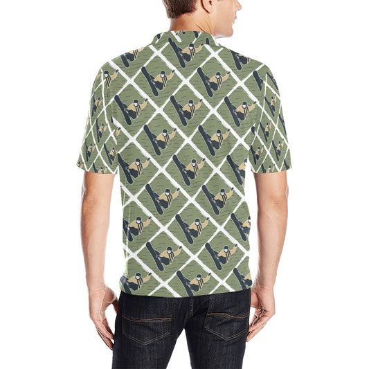 Snowboard Man Print Design LKS302 Men Polo Shirt
