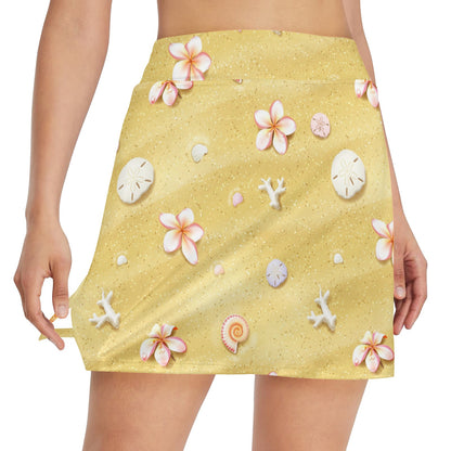 Beach Theme Print 17" Golf & Pickleball Skort with Pockets