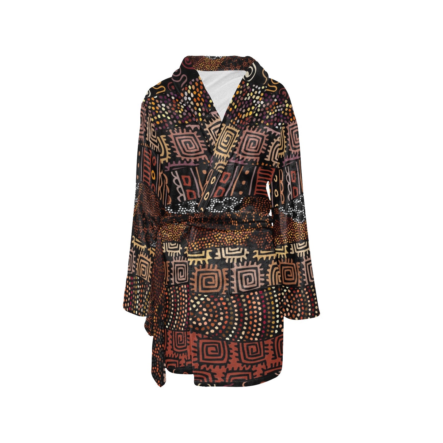 African Pattern Print Design 07 Women's Fleece Robe