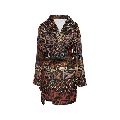 African Pattern Print Design 07 Women's Fleece Robe