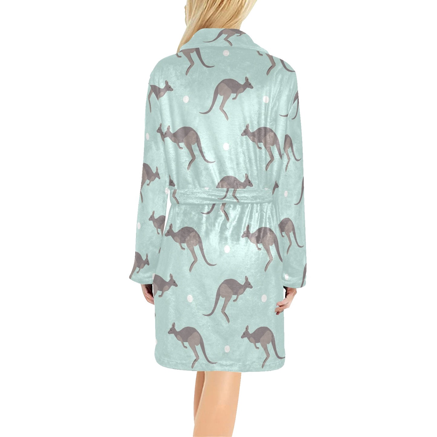 Kangaroos Pattern Print Design 04 Women's Fleece Robe