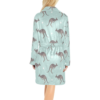 Kangaroos Pattern Print Design 04 Women's Fleece Robe