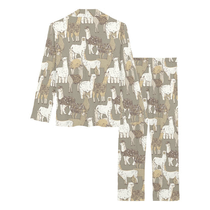 Alpaca Pattern Print Design 01 Women's Long Pajama Set