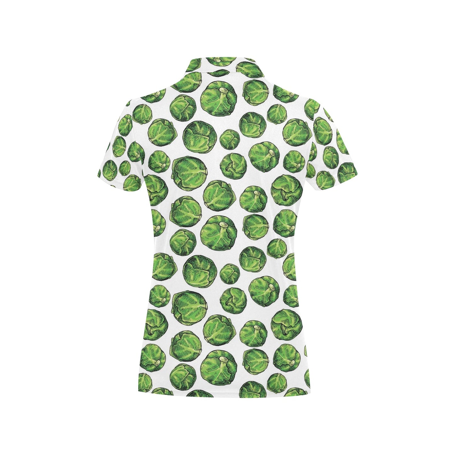 Brussels Sprouts Pattern Print Design 02 Women's Polo Shirt