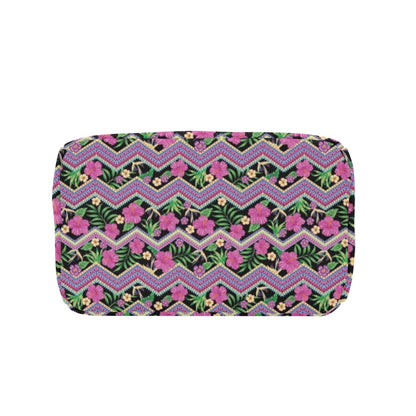 Hibiscus Pink Zigzag Line Pattern Design LKS307 Insulated Lunch Bag