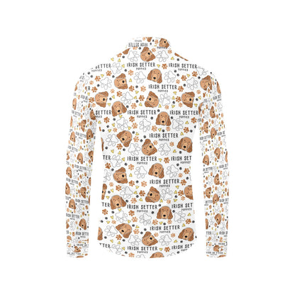 Setters Irish Print Design LKS301 Men's Long Sleeve Dress Shirt