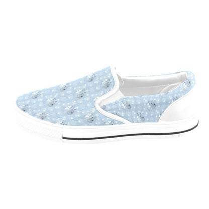 Scottish Terriers Print Design LKS308 White Slip Ons Canvas Women's Shoes