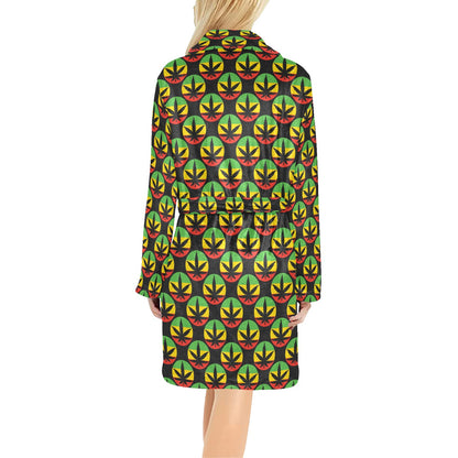 Rasta Reggae Color Design Women's Fleece Robe