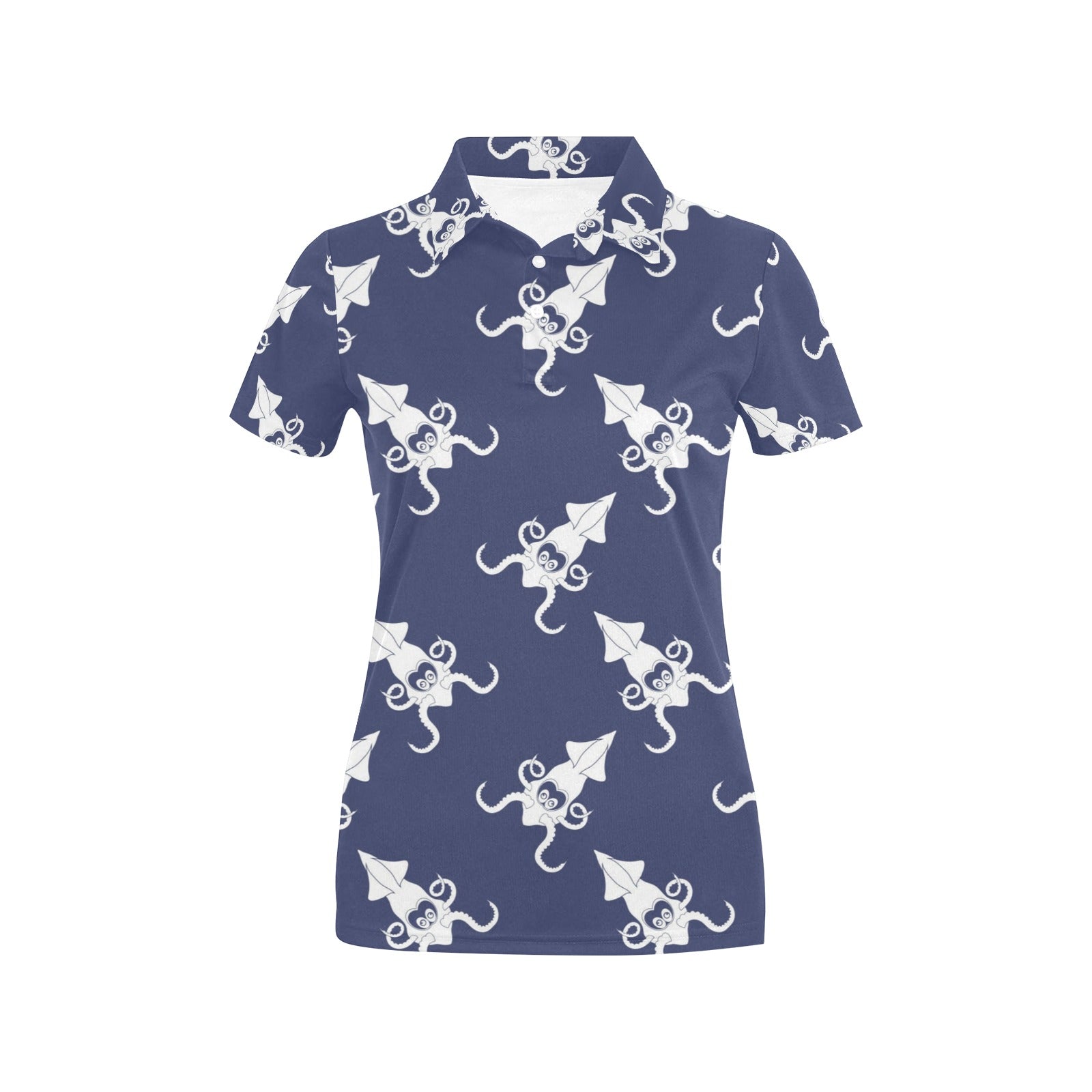 Giant Squid Pattern Print Design 02 Women's Polo Shirt