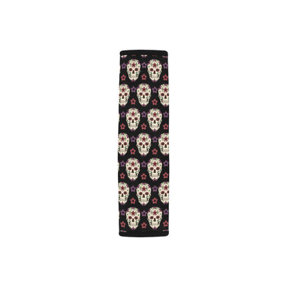 Sugar Skull Print Design LKS304 Car Seat Belt Cover
