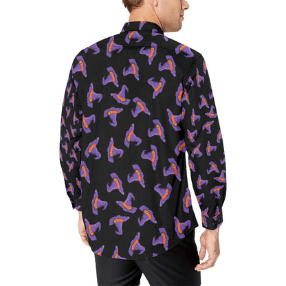 Witch Hat Print Design LKS304 Men's Long Sleeve Dress Shirt