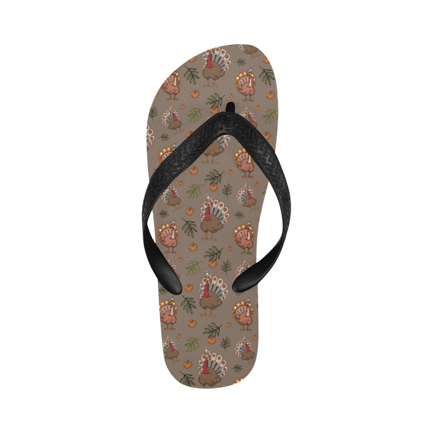 Thanksgiving Print Design LKS306 Flip Flops