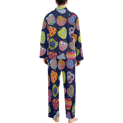 Apple Pattern Print Design AP05 Men's Long Pajama Set