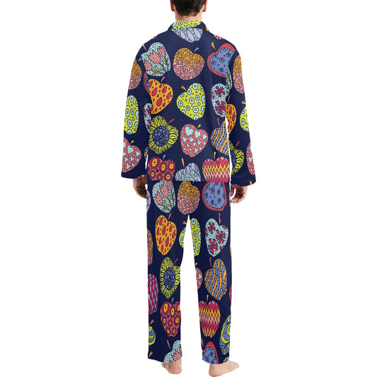 Apple Pattern Print Design AP05 Men's Long Pajama Set
