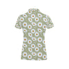 Daisy Yellow Print Pattern Women's Polo Shirt
