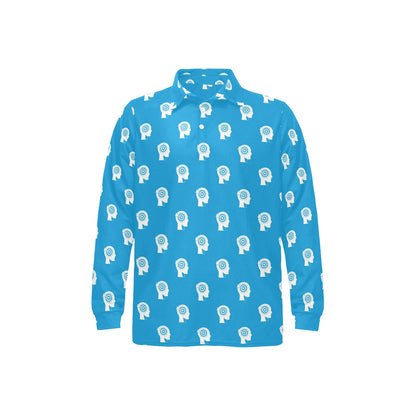 Psychology Pattern Print Design A03 Long Sleeve Polo Shirt For Men's