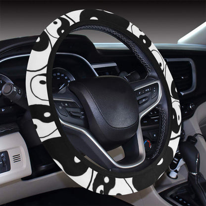 Yin Yang Print Design LKS302 Steering Wheel Cover with Elastic Edge