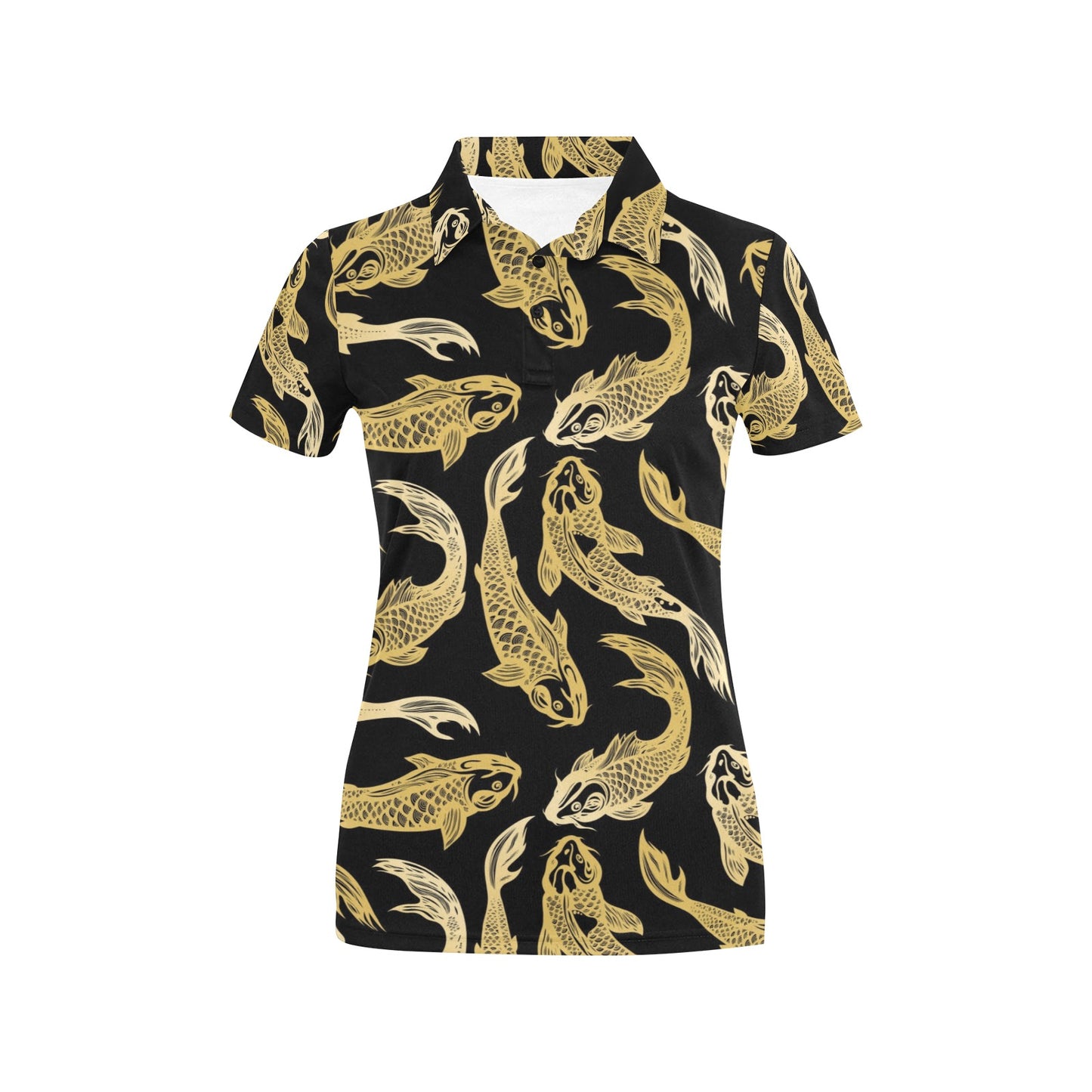 KOI Fish Pattern Print Design 03 Women's Polo Shirt