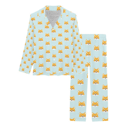 Shiba Inu Print Design LKS301 Women's Long Pajama Set
