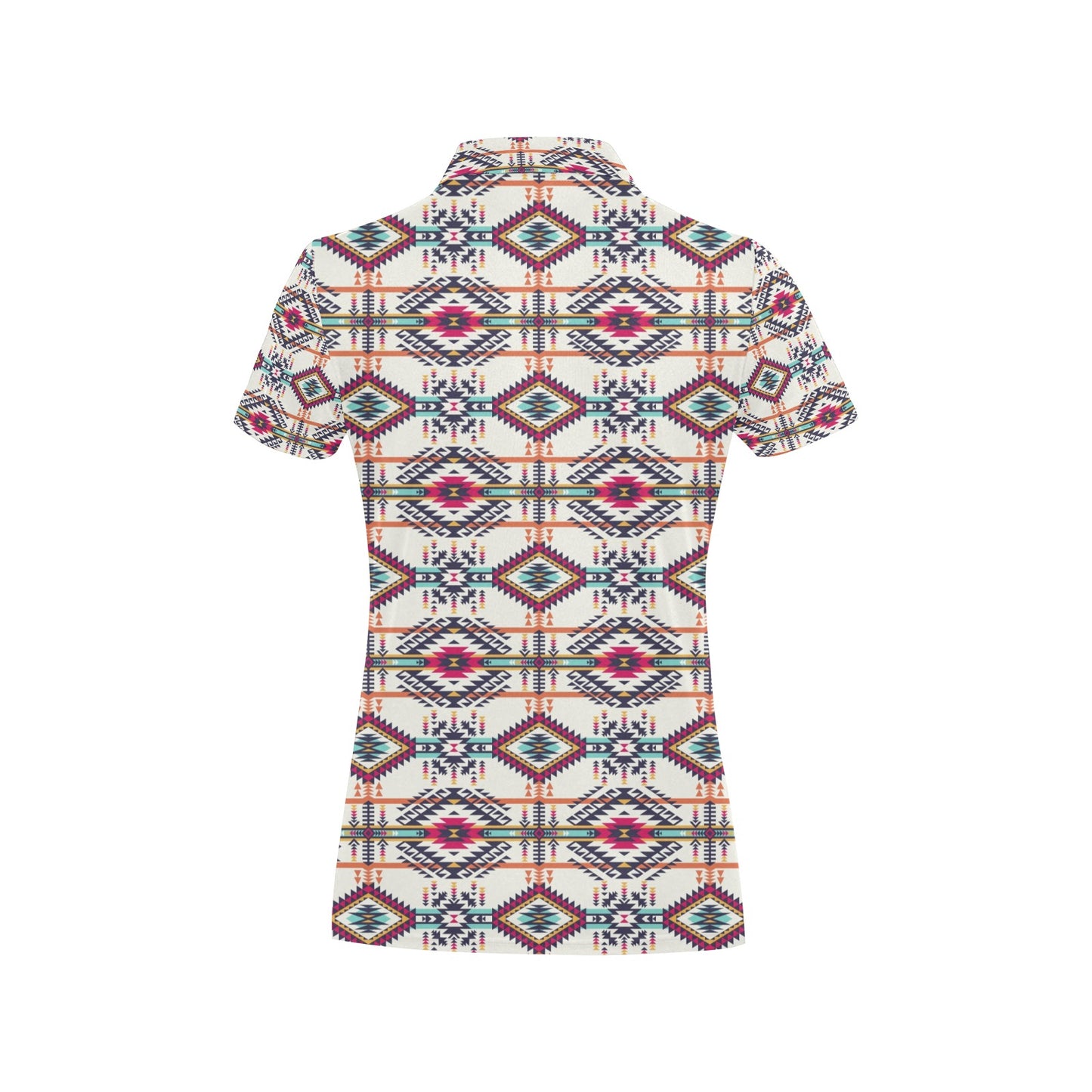 Indian Navajo Art Themed Design Print Women's Polo Shirt