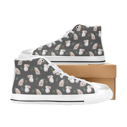 Rabbit Print Design LKS402 Men's High Top Canvas Shoes