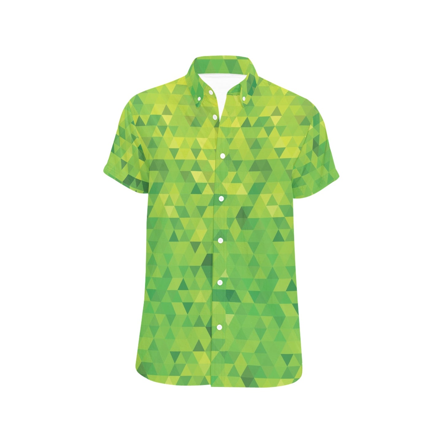 Geometric Print Design LKS402 Men Short Sleeve Button Up Shirt