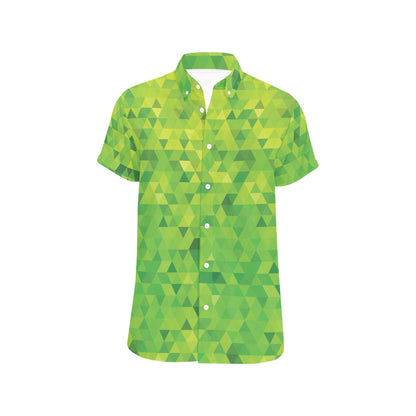 Geometric Print Design LKS402 Men Short Sleeve Button Up Shirt