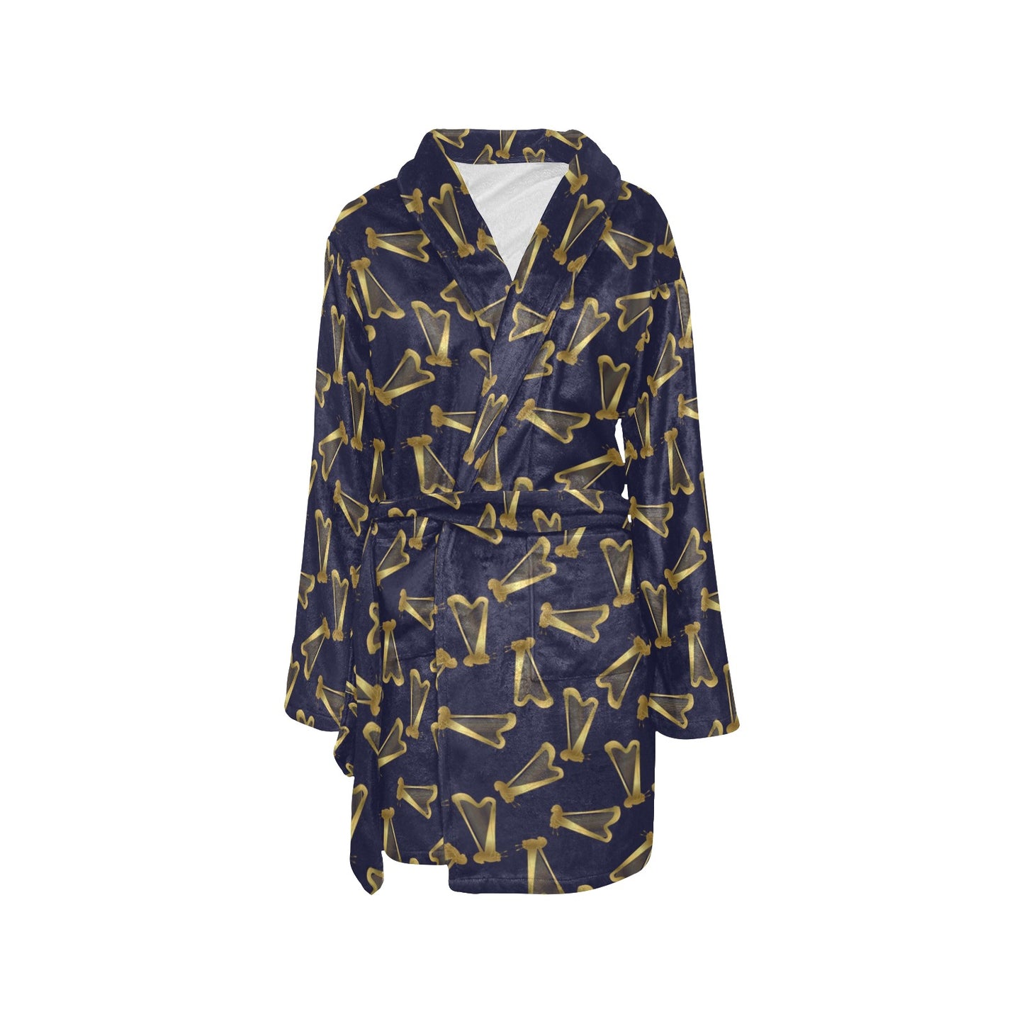 Harp Print Design LKS401 Women's Fleece Robe