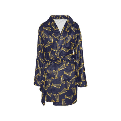 Harp Print Design LKS401 Women's Fleece Robe