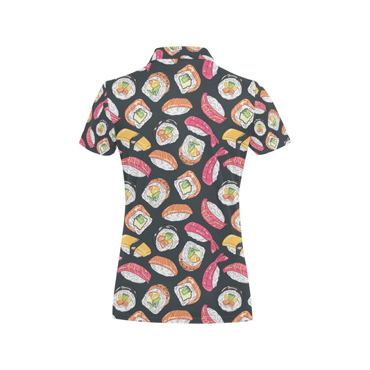 Sushi Print Design LKS306 Women's Polo Shirt