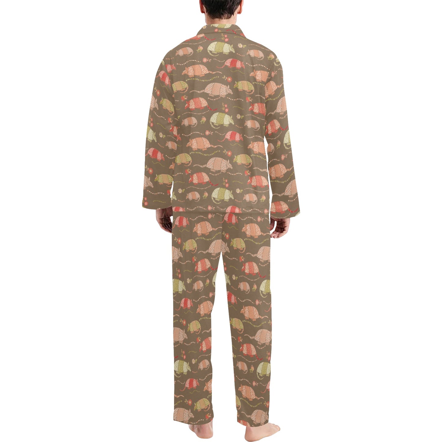 Armadillo Pattern Print Design 04 Men's Long Pajama Set