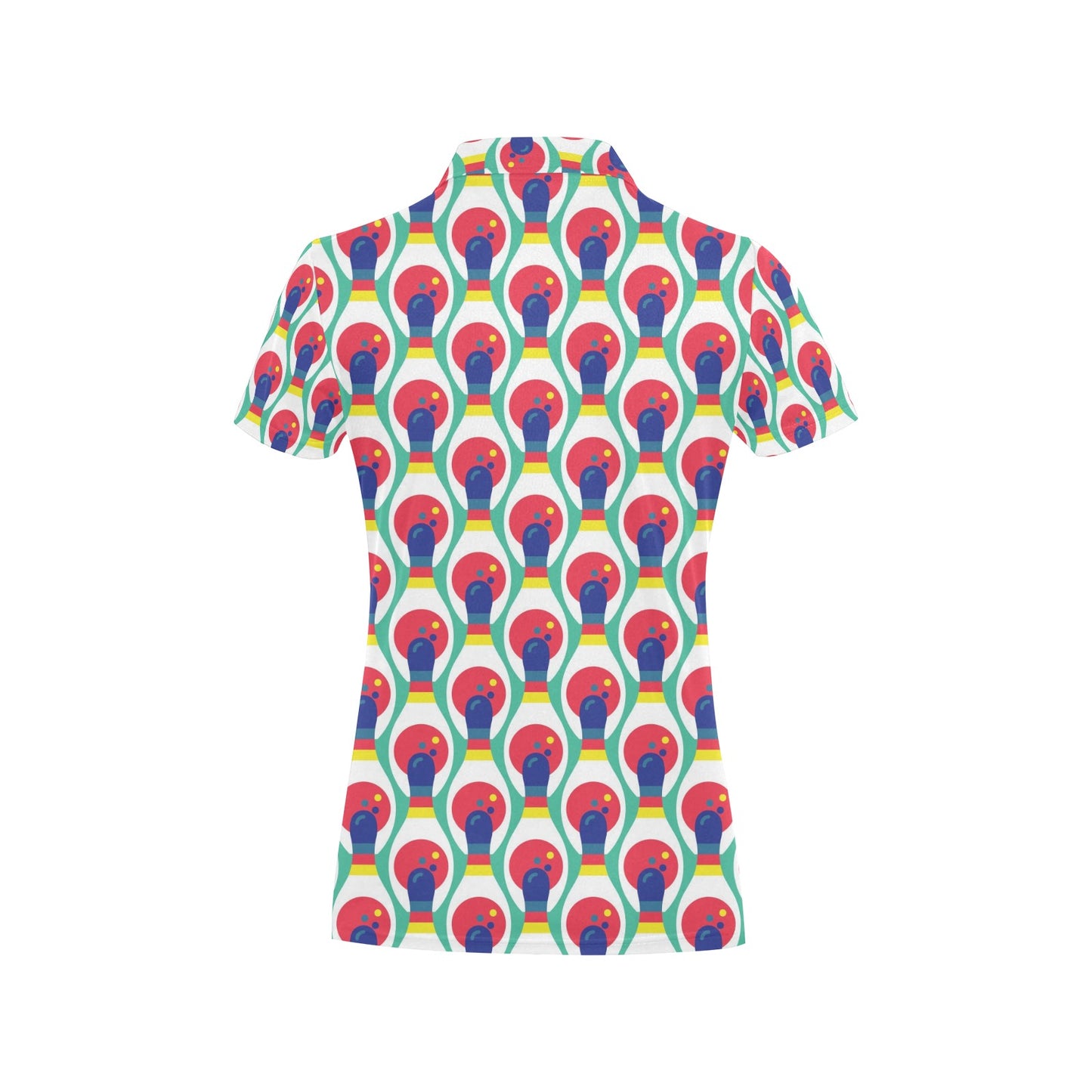 Bowling Pattern Print Design 05 Women's Polo Shirt